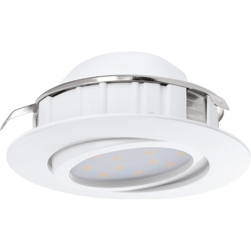 18,95 € Free Shipping | Recessed lighting Eglo Pineda 18W 3000K Warm light. Round Shape Ø 8 cm. Sophisticated Style. Plastic. White Color