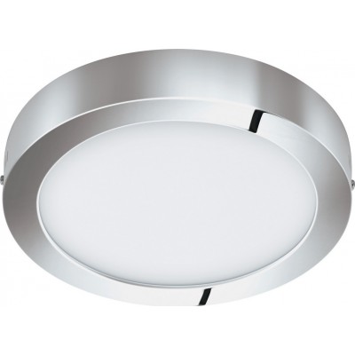 Deckenlampe Eglo Fueva 1 22W 3000K Warmes Licht. Ø 30 cm. Metall und plastik. Weiß, überzogenes chrom und silber Farbe