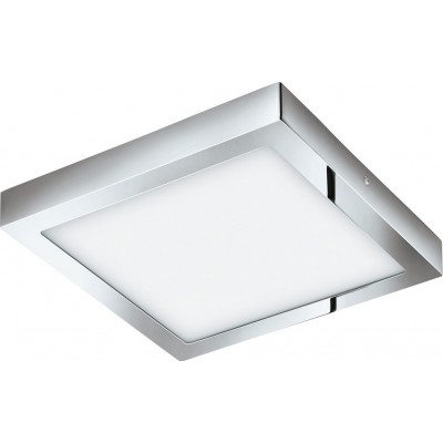 Deckenlampe Eglo Fueva 1 22W 3000K Warmes Licht. 30×30 cm. Metall und plastik. Weiß, überzogenes chrom und silber Farbe