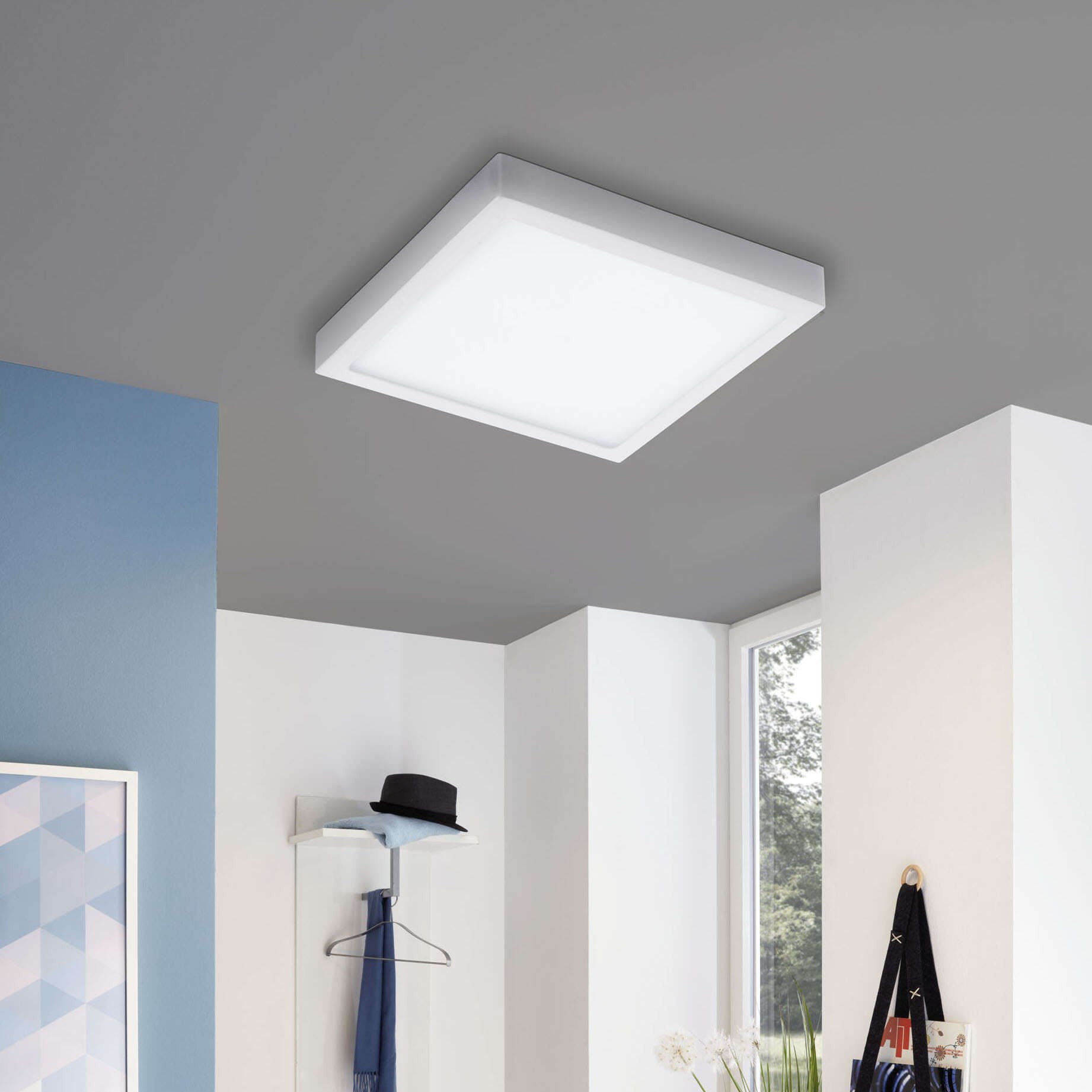 65,95 € Kostenloser Versand | Innendeckenleuchte Eglo Fueva C 21W 2700K Sehr warmes Licht. 30×30 cm. Metall und plastik. Weiß Farbe