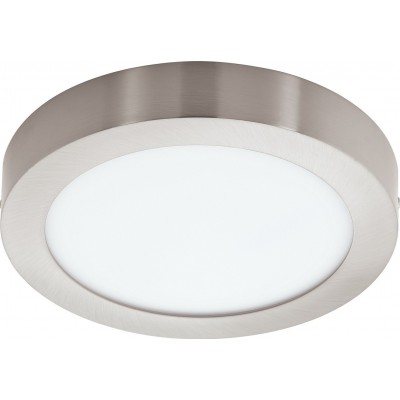 室内顶灯 Eglo Fueva C 15.5W 2700K 非常温暖的光. 圆形的 形状 Ø 22 cm. 厨房 和 浴室. 设计 风格. 金属 和 塑料. 白色的, 镍 和 亚光镍 颜色
