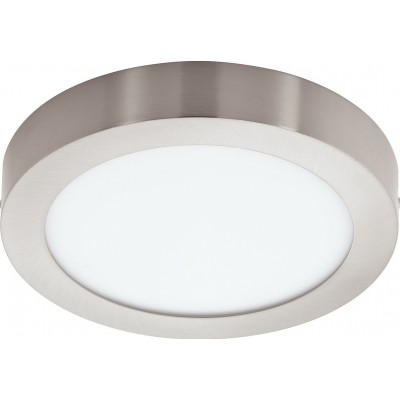 室内顶灯 Eglo Fueva C 21W 2700K 非常温暖的光. 圆形的 形状 Ø 30 cm. 厨房 和 浴室. 设计 风格. 金属 和 塑料. 白色的, 镍 和 亚光镍 颜色