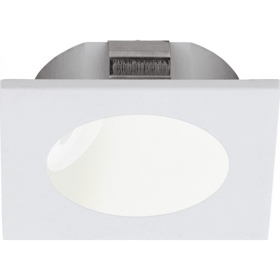 Recessed lighting Eglo Zarate 2W 3000K Warm light. Square Shape 8×8 cm. Modern Style. Aluminum and Plastic. White Color