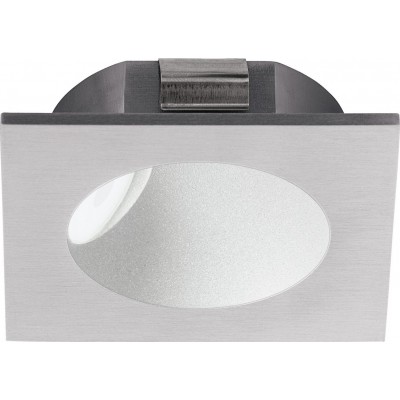 28,95 € Free Shipping | Recessed lighting Eglo Zarate 2W 3000K Warm light. Square Shape 8×8 cm. Modern Style. Aluminum and plastic. White and silver Color