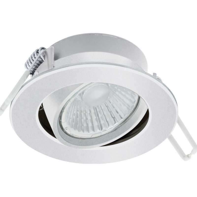 Recessed lighting Eglo Ranera 6W 2700K Very warm light. Round Shape Ø 8 cm. Modern Style. Aluminum and glass. White Color