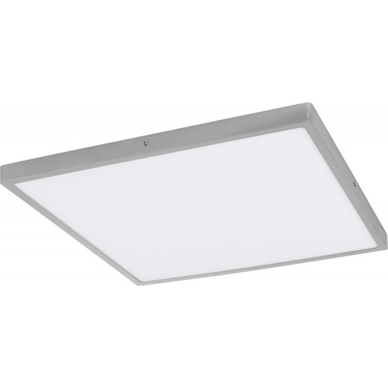 129,95 € Free Shipping | LED panel Eglo Fueva 1 25W LED 4000K Neutral light. Square Shape 50×50 cm. Modern Style. Aluminum and Plastic. White and silver Color