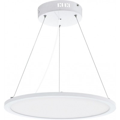 148,95 € Free Shipping | Hanging lamp Eglo Sarsina 28W 4000K Neutral light. Round Shape Ø 45 cm. Living room and dining room. Modern and design Style. Aluminum and plastic. White Color