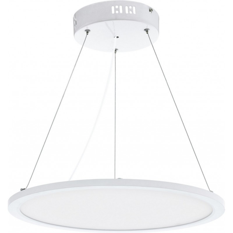 129,95 € Free Shipping | Hanging lamp Eglo Sarsina 28W 4000K Neutral light. Round Shape Ø 45 cm. Living room and dining room. Modern and design Style. Aluminum and Plastic. White Color