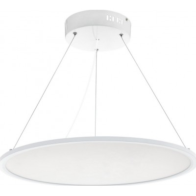 Hängelampe Eglo Sarsina 36W 4000K Neutrales Licht. Runde Gestalten Ø 60 cm. Wohnzimmer und esszimmer. Retro, jahrgang und modern Stil. Aluminium und Plastik. Weiß Farbe