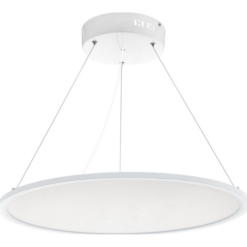 149,95 € Free Shipping | Hanging lamp Eglo Sarsina 36W 4000K Neutral light. Round Shape Ø 60 cm. Living room and dining room. Retro, vintage and modern Style. Aluminum and Plastic. White Color