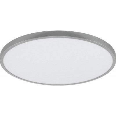 175,95 € Free Shipping | LED panel Eglo Fueva 1 27W LED 3000K Warm light. Round Shape Ø 60 cm. Modern Style. Aluminum and plastic. White and silver Color