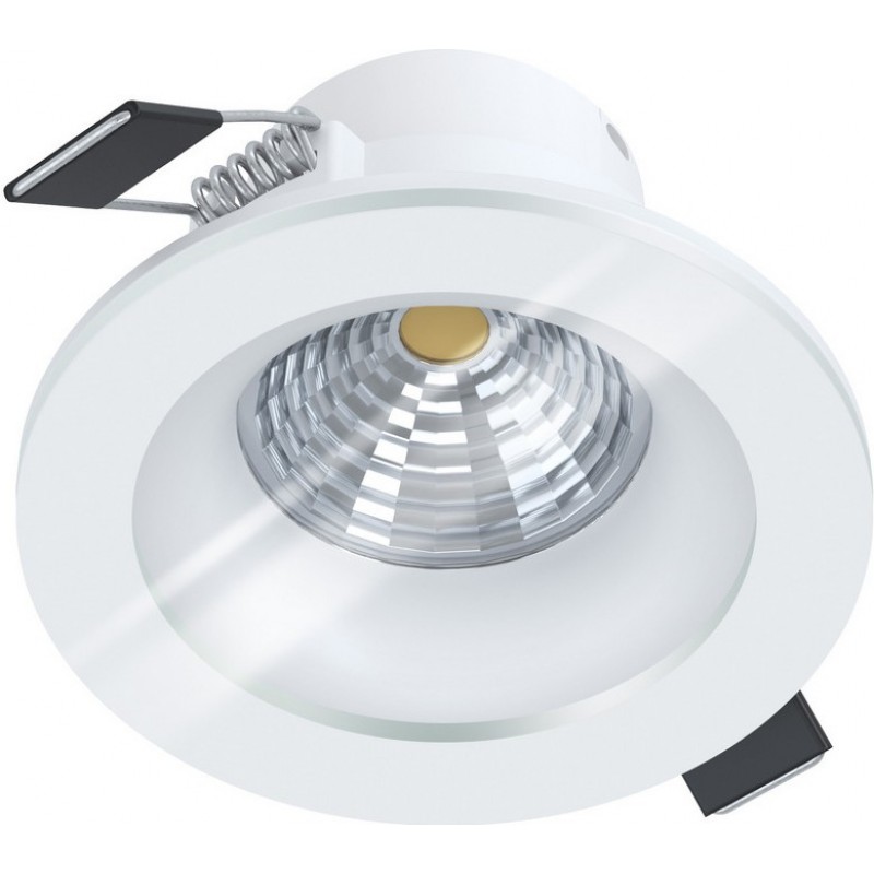 21,95 € Free Shipping | Recessed lighting Eglo Salabate 6W 4000K Neutral light. Round Shape Ø 8 cm. Design Style. Aluminum and glass. White Color