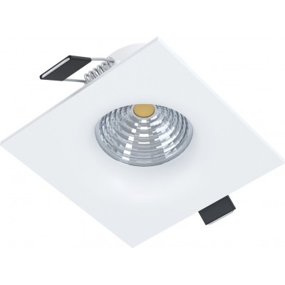 屋内埋め込み式照明 Eglo Saliceto 6W 4000K ニュートラルライト. 平方 形状 9×9 cm. 設計 スタイル. アルミニウム そして ガラス. 白い カラー