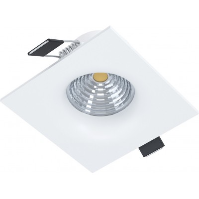 Illuminazione da incasso Eglo Saliceto 6W 4000K Luce neutra. Forma Quadrata 9×9 cm. Stile design. Alluminio e Bicchiere. Colore bianca