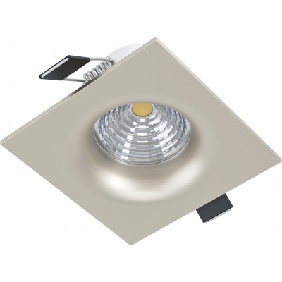 21,95 € Free Shipping | Recessed lighting Eglo Saliceto 6W 4000K Neutral light. Square Shape 9×9 cm. Design Style. Aluminum and Glass. Nickel and matt nickel Color