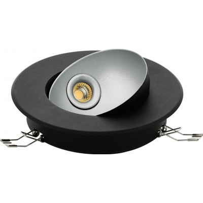 46,95 € Free Shipping | Recessed lighting Eglo Ronzano 1 5W 3000K Warm light. Round Shape Ø 16 cm. Design Style. Steel. Black and silver Color