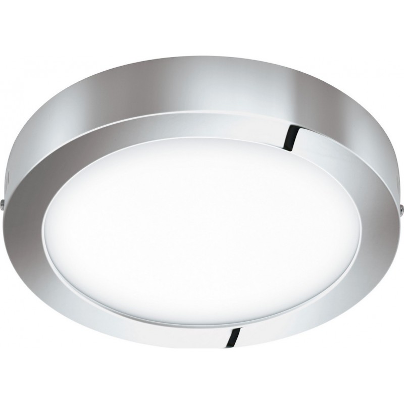 99,95 € Free Shipping | LED panel Eglo Fueva C 21W LED 2700K Very warm light. Round Shape Ø 30 cm. Modern Style. Metal casting and plastic. White, plated chrome and silver Color