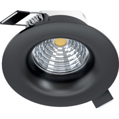 17,95 € Free Shipping | Recessed lighting Eglo Saliceto 6W 2700K Very warm light. Round Shape Ø 8 cm. Sophisticated Style. Aluminum. Black Color