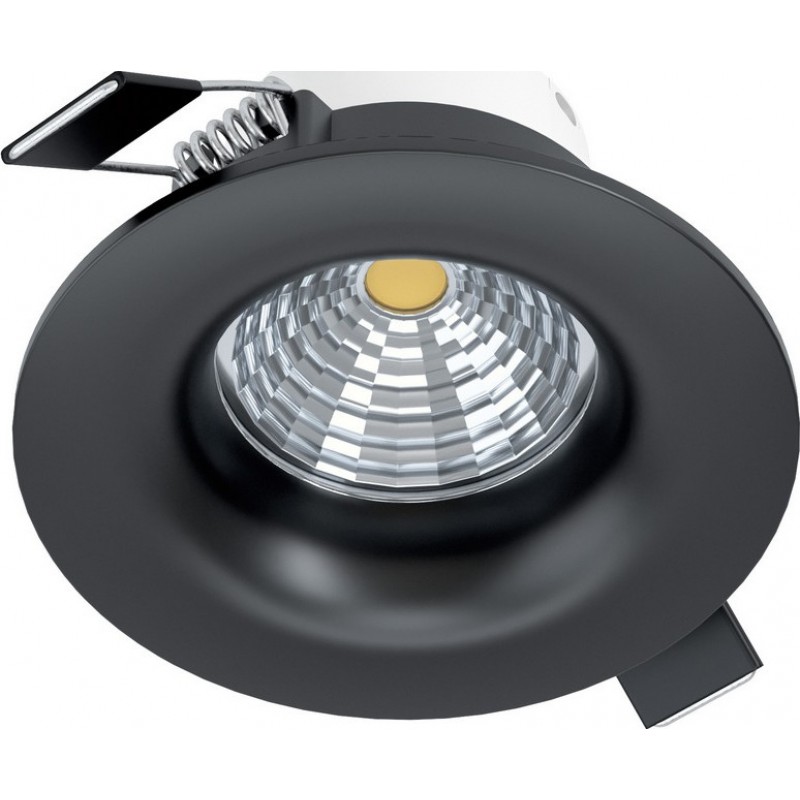 21,95 € 免费送货 | 室内嵌入式照明 Eglo Saliceto 6W 2700K 非常温暖的光. 圆形的 形状 Ø 8 cm. 复杂的 风格. 铝. 黑色的 颜色