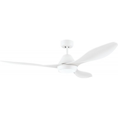 389,95 € Free Shipping | Ceiling fan with light Eglo Antibes 18W 4000K Neutral light. Ø 132 cm. Steel and Acrylic. White and matte white Color