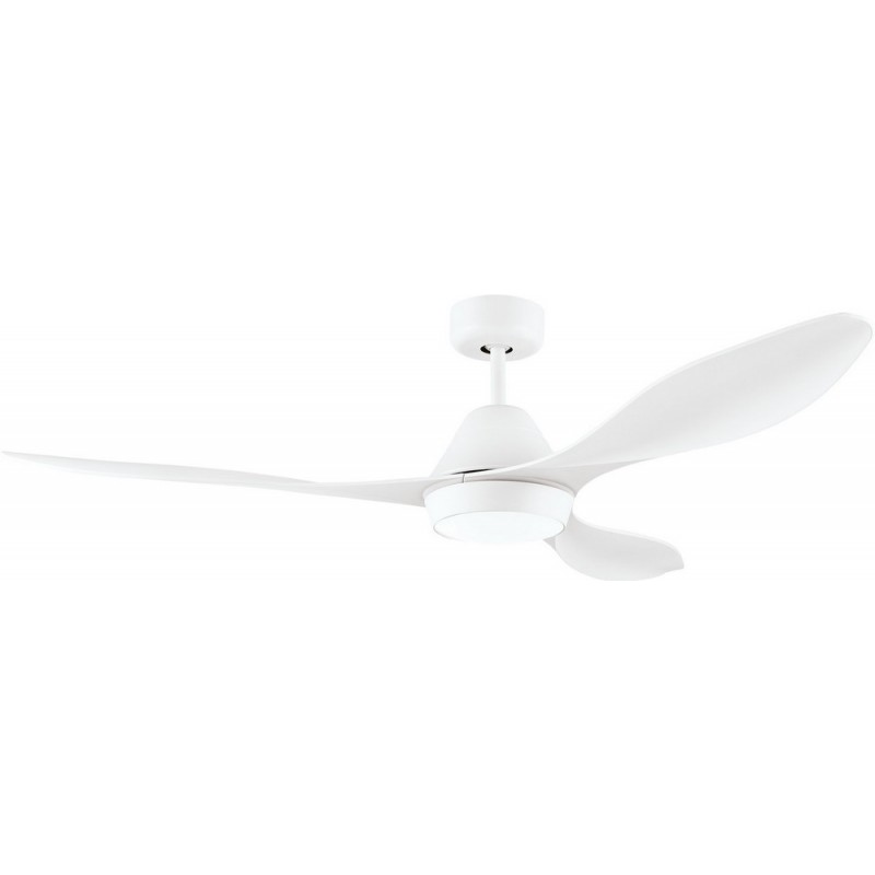 389,95 € Free Shipping | Ceiling fan with light Eglo Antibes 18W 4000K Neutral light. Ø 132 cm. Steel and acrylic. White and matte white Color
