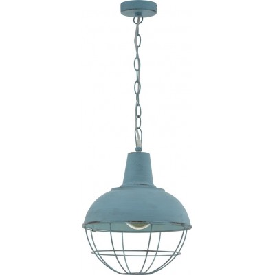 Подвесной светильник Eglo Cannington 1 60W Сферический Форма Ø 35 cm. Гостинная, кухня и столовая. Ретро и винтаж Стиль. Стали. Синий и серый Цвет
