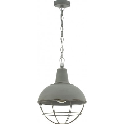 吊灯 Eglo Cannington 1 60W 球形 形状 Ø 35 cm. 客厅, 厨房 和 饭厅. 复古的 和 优质的 风格. 钢. 灰色的 颜色