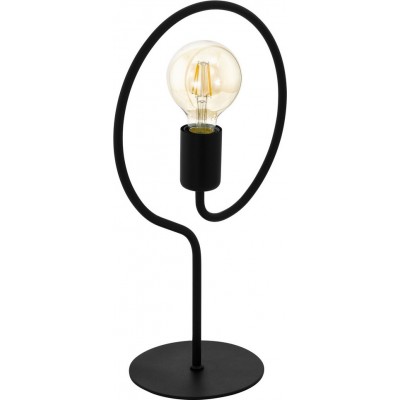 Lampe de table Eglo Cottingham 40W Façonner Ronde 41×25 cm. Chambre, bureau et zone de travail. Style rustique, rétro et vintage. Acier. Couleur noir