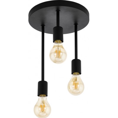 Hanging lamp Eglo Wilmcote 180W Angular Shape Ø 28 cm. Living room. Modern Style. Steel. Black Color