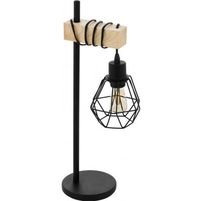 56,95 € Бесплатная доставка | Настольная лампа Eglo Townshend 5 60W 50×22 cm. Стали и древесина. Коричневый и чернить Цвет