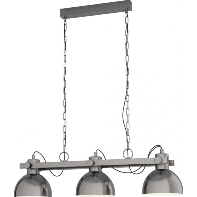 185,95 € Free Shipping | Hanging lamp Eglo Lubenham 1 84W Extended Shape 110×90 cm. Living room and dining room. Retro and vintage Style. Steel. Cream, nickel and old nickel Color