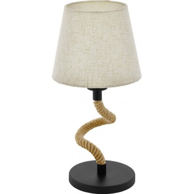 82,95 € Envoi gratuit | Lampe de table Eglo Rampside 28W Ø 19 cm. Acier et textile. Couleur crème et noir