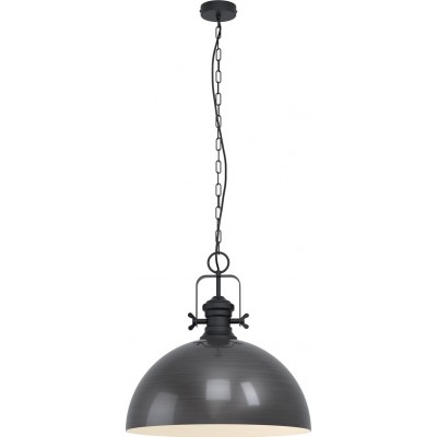 193,95 € Free Shipping | Hanging lamp Eglo Combwich 60W Conical Shape Ø 53 cm. Living room and dining room. Retro and vintage Style. Steel. Cream and black Color