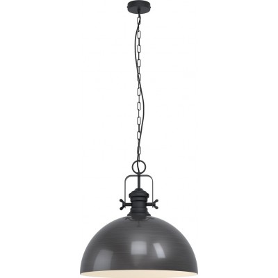 Lampe à suspension Eglo Combwich 60W Façonner Conique Ø 53 cm. Salle et salle à manger. Style rétro et vintage. Acier. Couleur crème et noir