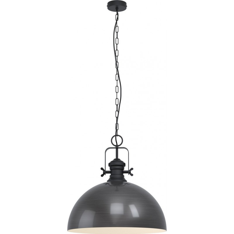 169,95 € Free Shipping | Hanging lamp Eglo Combwich 60W Conical Shape Ø 53 cm. Living room and dining room. Retro and vintage Style. Steel. Cream and black Color