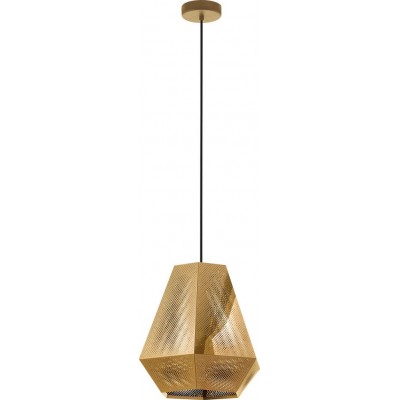 163,95 € Free Shipping | Hanging lamp Eglo Chiavica 1 28W Pyramidal Shape Ø 36 cm. Living room and dining room. Rustic, retro and vintage Style. Steel. Golden and brass Color