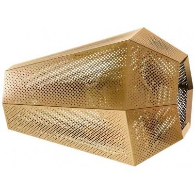 59,95 € Kostenloser Versand | Tischlampe Eglo Chiavica 1 28W Pyramidal Gestalten 25×21 cm. Schlafzimmer, büro und arbeitsbereich. Modern, anspruchsvoll und design Stil. Stahl. Golden und messing Farbe