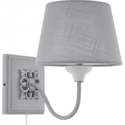 Настенный светильник для дома Eglo Larache 2 40W Коническая Форма 28×20 cm. Спальная комната. Классический Стиль. Стали, Белье и Древесина. Серый и Цвет