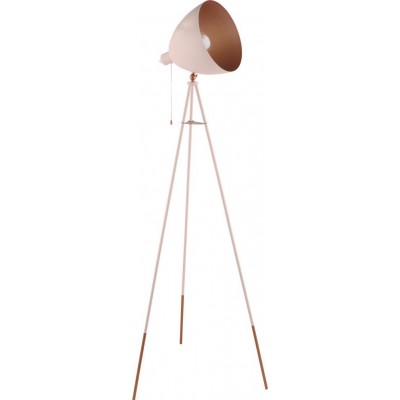 Floor lamp Eglo Chester P 60W Conical Shape 150×60 cm. Living room, dining room and bedroom. Modern, design and cool Style. Steel. Copper, golden and orange Color