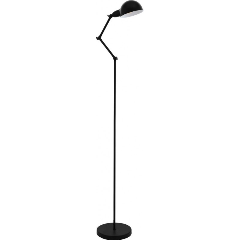 79,95 € Free Shipping | Floor lamp Eglo Exmoor 28W Spherical Shape 155×37 cm. Living room, dining room and bedroom. Modern, design and cool Style. Steel. Black Color