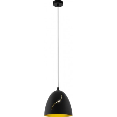 49,95 € Free Shipping | Hanging lamp Eglo Hunningham 60W Ø 27 cm. Steel. Golden and black Color