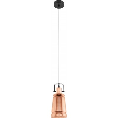 吊灯 Eglo Frampton 60W 锥 形状 Ø 16 cm. 客厅 和 饭厅. 复杂的 和 设计 风格. 钢 和 玻璃. 铜, 金的 和 黑色的 颜色