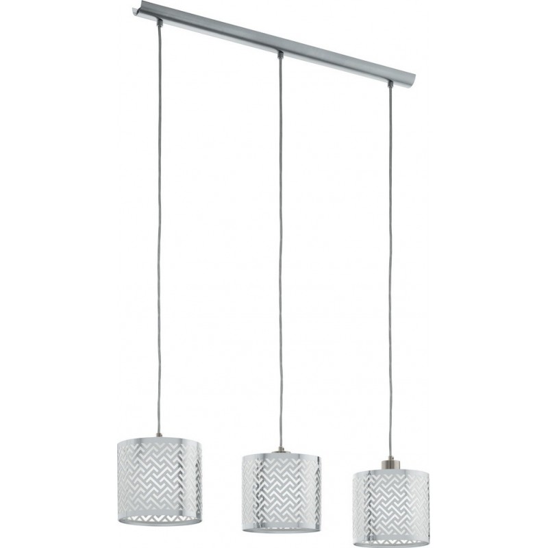 Hanging lamp Eglo Leamington 1 180W Extended Shape 110×79 cm. Living room and dining room. Sophisticated and design Style. Steel and sheet. Plated chrome, nickel, matt nickel and silver Color