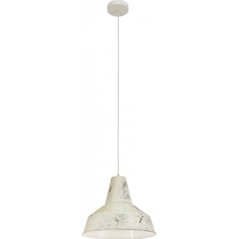 55,95 € Free Shipping | Hanging lamp Eglo Somerton 60W Conical Shape Ø 35 cm. Living room, kitchen and dining room. Retro and vintage Style. Steel. White Color