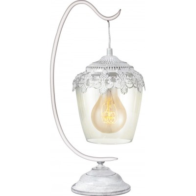 Lámpara de sobremesa Eglo Sudbury 60W Ø 17 cm. Acero y Vidrio. Color blanco