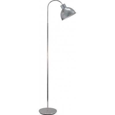 Lámpara de pie Eglo Boleigh 60W Forma Cónica Ø 25 cm. Salón, comedor y dormitorio. Estilo moderno y diseño. Acero. Color plata y plata antigua