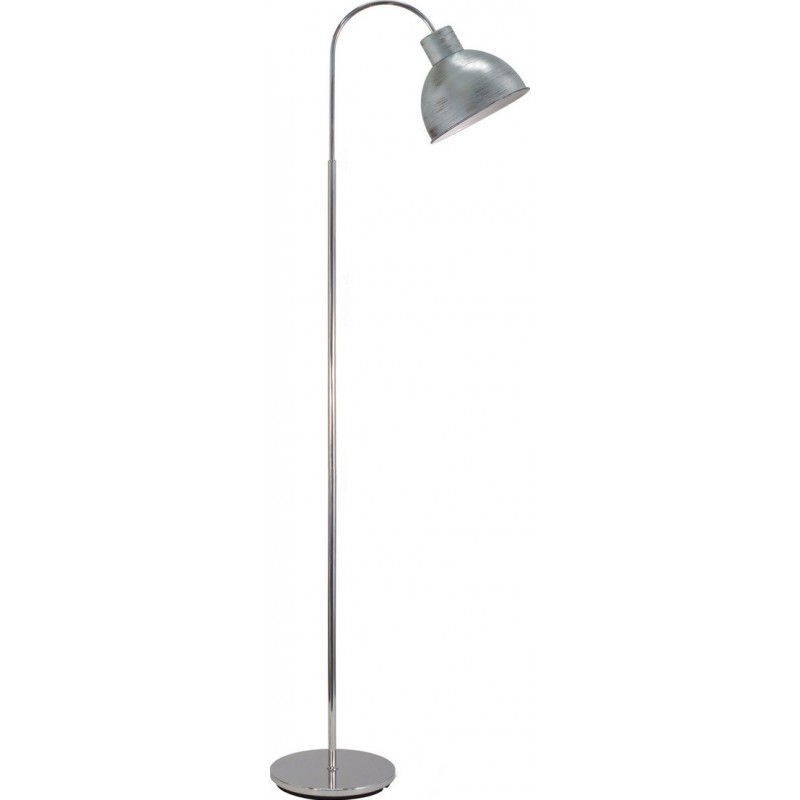Floor lamp Eglo Boleigh 60W Conical Shape Ø 25 cm. Living room, dining room and bedroom. Modern and design Style. Steel. Silver and antique silver Color