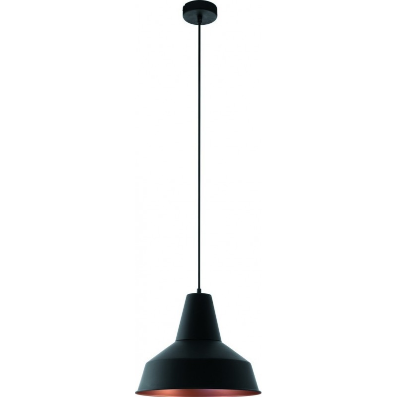 55,95 € Free Shipping | Hanging lamp Eglo Somerton 60W Conical Shape Ø 35 cm. Living room, kitchen and dining room. Retro and vintage Style. Steel. Copper, golden and black Color