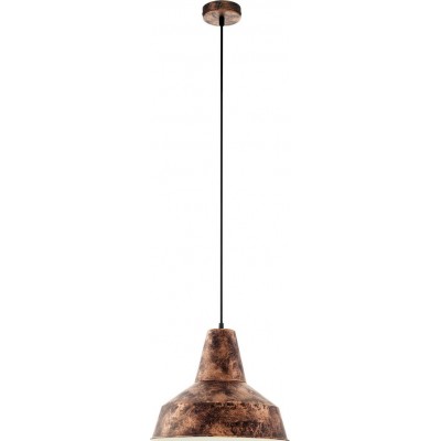 Hanging lamp Eglo Somerton 60W Conical Shape Ø 35 cm. Living room, kitchen and dining room. Retro and vintage Style. Steel. Copper, old copper and golden Color