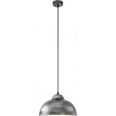 吊灯 Eglo Truro 2 60W 锥 形状 Ø 37 cm. 客厅, 厨房 和 饭厅. 复古的 和 优质的 风格. 钢. 银 和 古董银 颜色